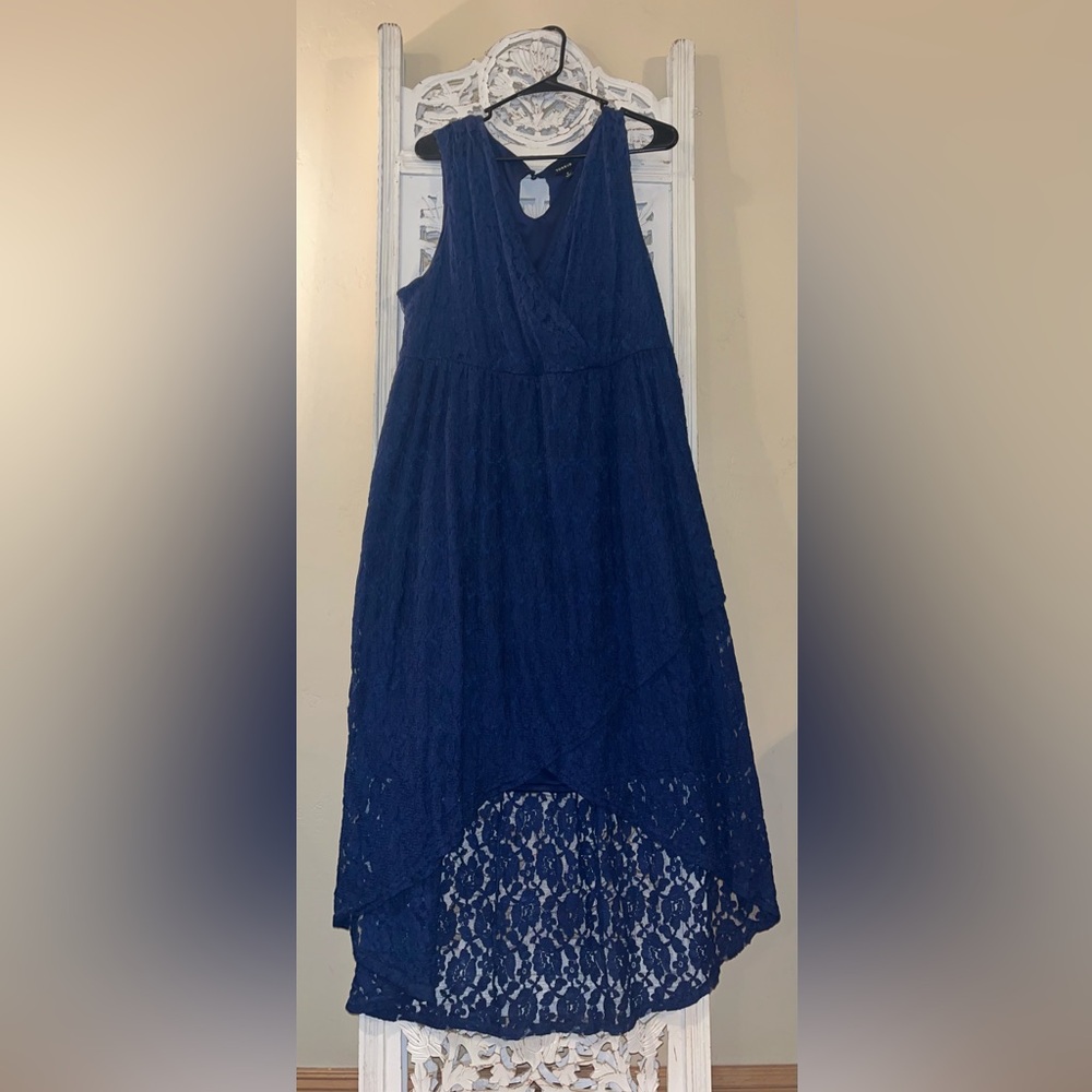 Torrid Navy High Low Lace Dress